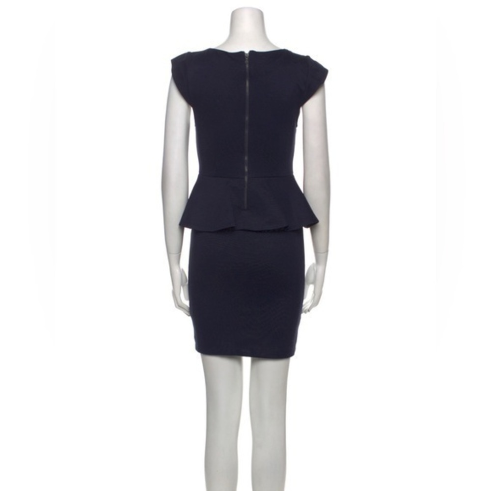 Alice + Olivia Dress Womens Size 6 Navy Scoop Neck Capped Sleeve Mini Sheath - Picture 5 of 7